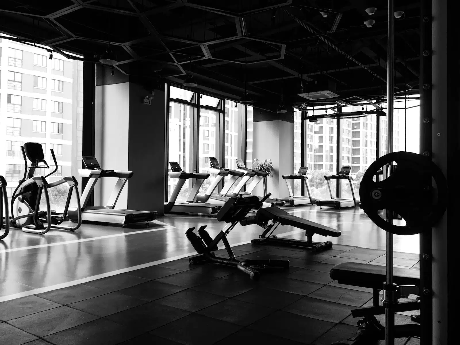 gym equipment inside room