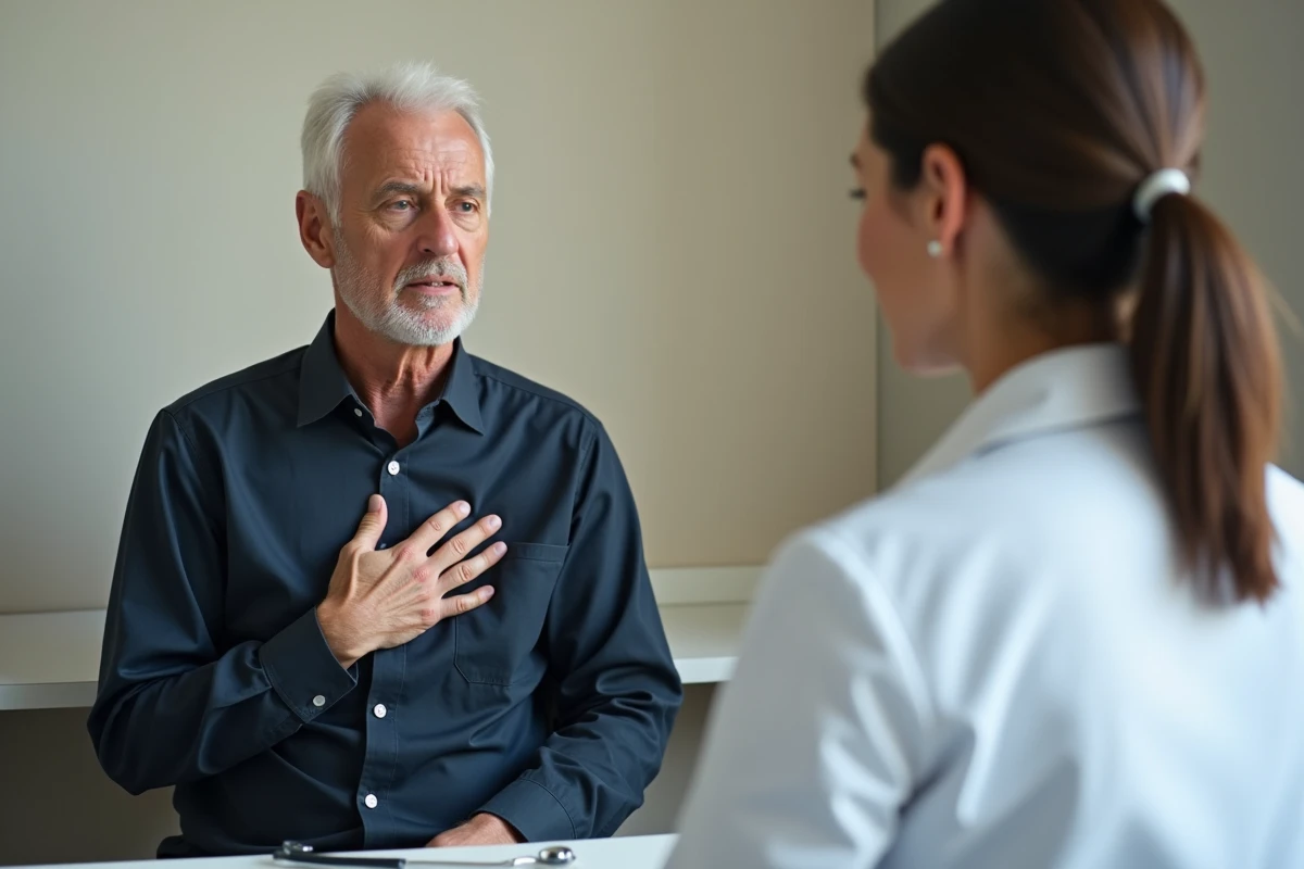 Patient consulant un médecin pour une toux persistante dans un cabinet médical