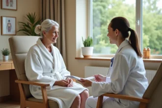 Consultation médicale avant une cure thermale neurologique dans un centre thermal en France