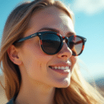 Jeune femme portant des lunettes de soleil en plein air